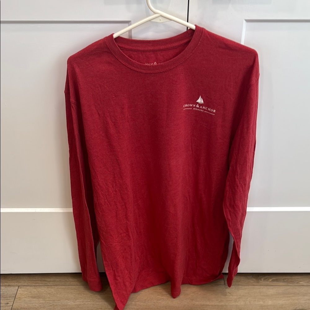 Crown & Anchor Bermuda Red Long Sleeve Crew Neck Tee